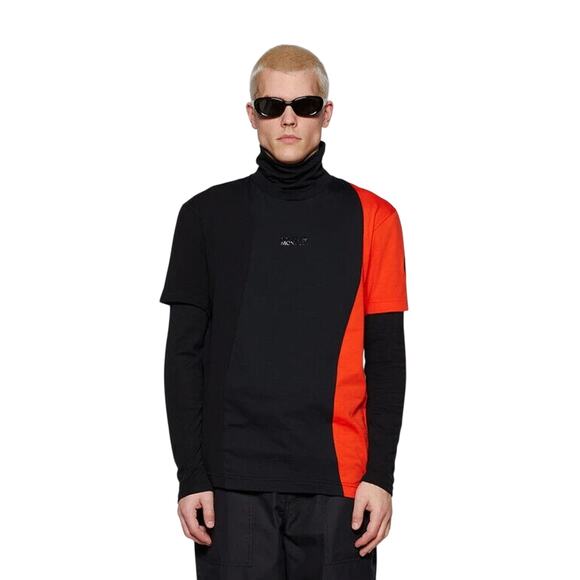 Moncler x Adidas T-Shirt Men's Size M Black Orange Cotton Short Sleeve NWT $380 - Picture 2 of 15